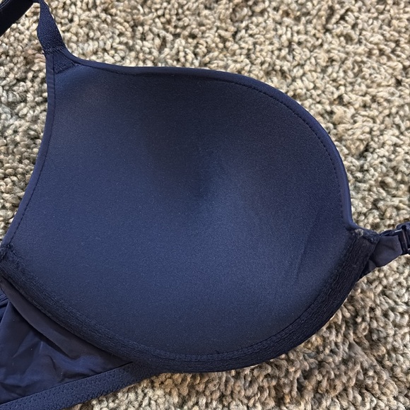 Victoria Secret Navy Blue Lace Trim push-up Bra, 36B - Picture 6 of 7
